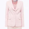 CRÊPE BLAZER JACKET WITH LACE TOP
