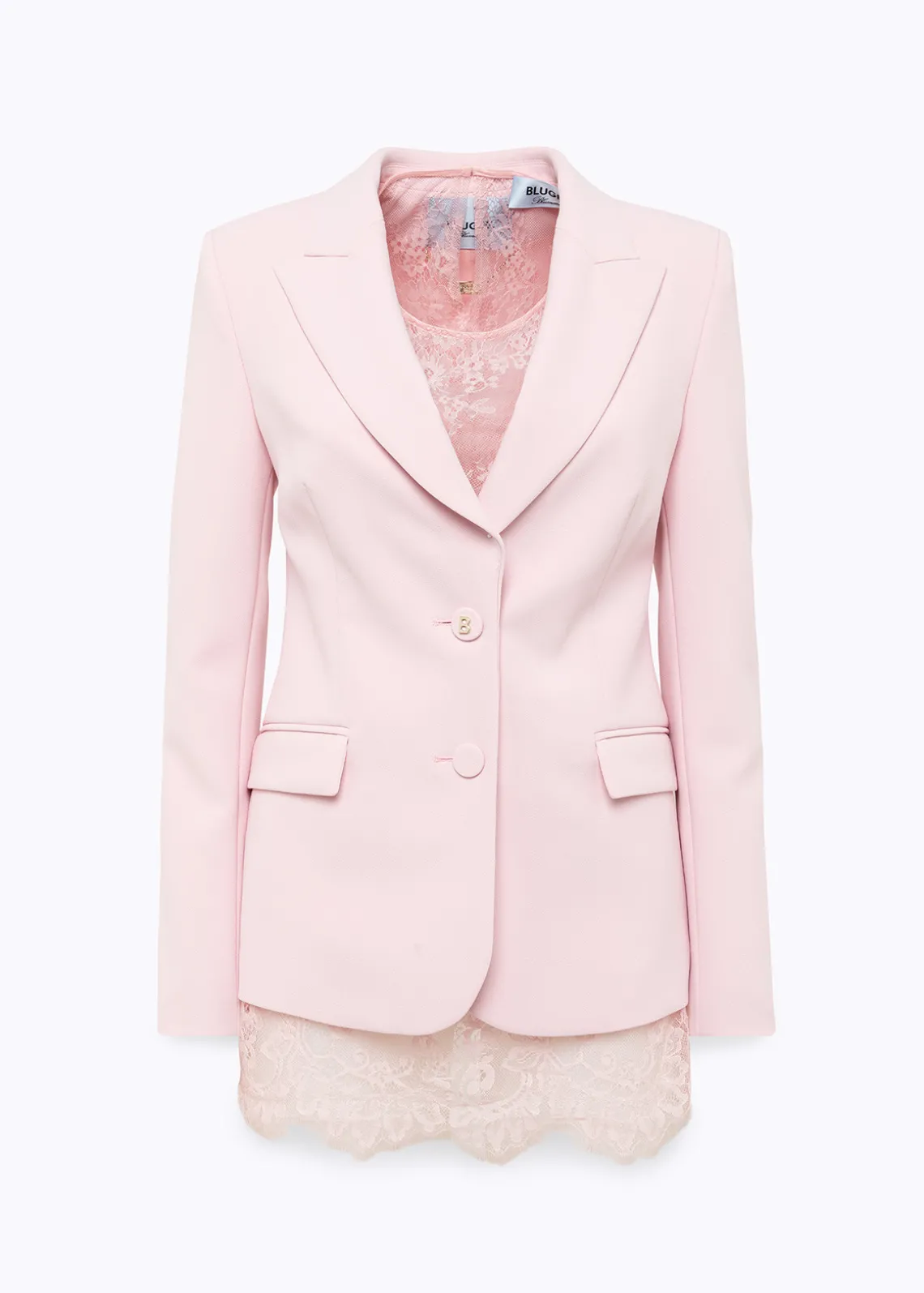 CRÊPE BLAZER JACKET WITH LACE TOP