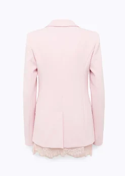 CRÊPE BLAZER JACKET WITH LACE TOP