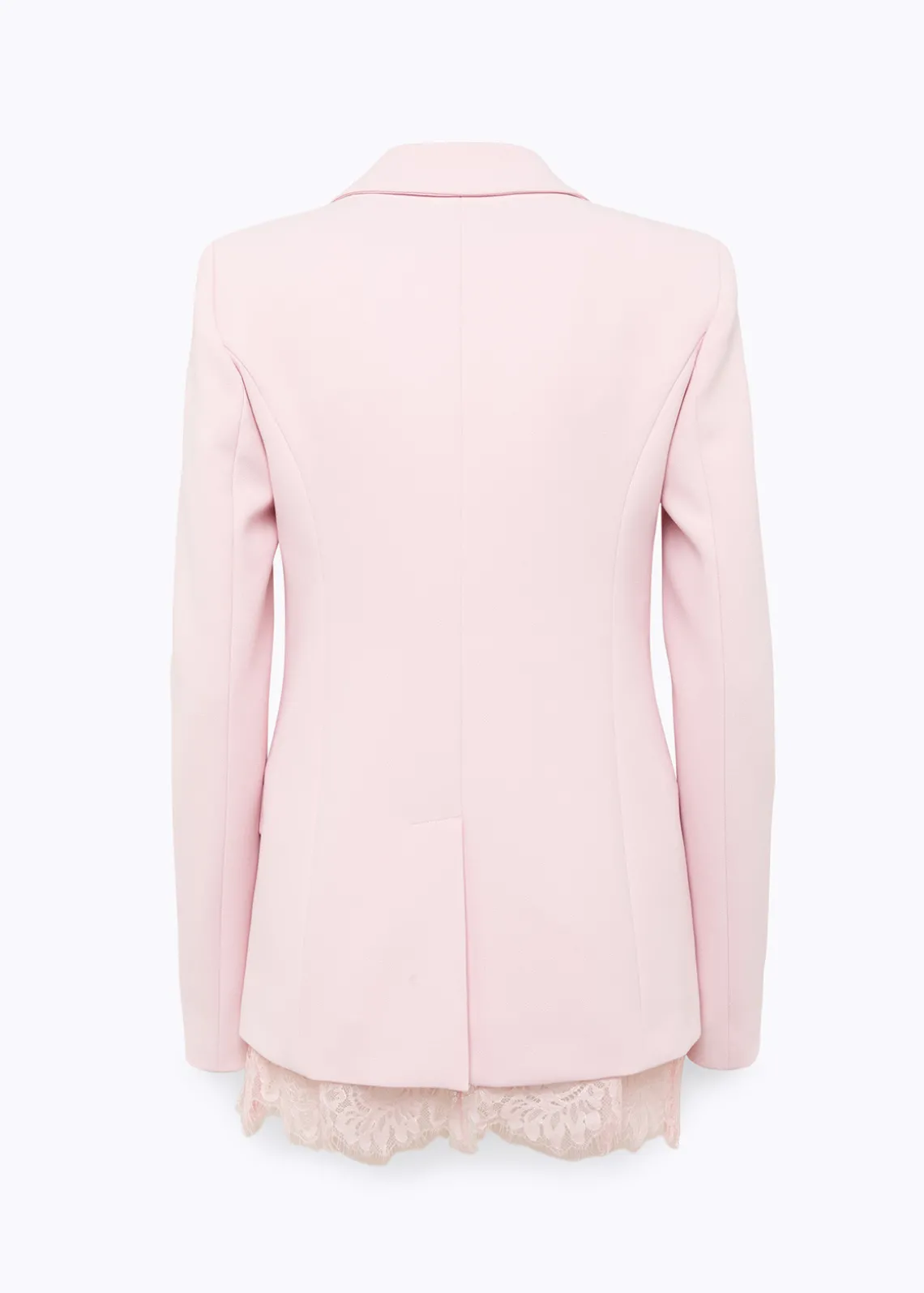 CRÊPE BLAZER JACKET WITH LACE TOP