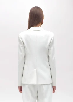 CRÊPE BLAZER JACKET WITH LACE TOP
