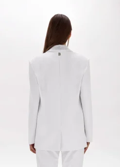 Crêpe blazer jacket with rhinestones