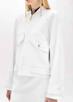 Crêpe Bomber jacket with maxi pockets