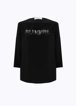 CRÊPE DE CHINE BLOUSE WITH LOGO