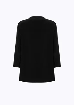 CRÊPE DE CHINE BLOUSE WITH LOGO