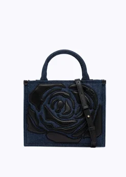 DENIM BAG WITH ROSE
