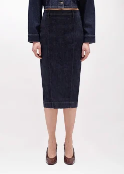 DENIM PENCIL SKIRT WITH BELT