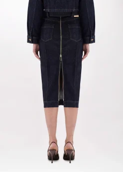 DENIM PENCIL SKIRT WITH BELT
