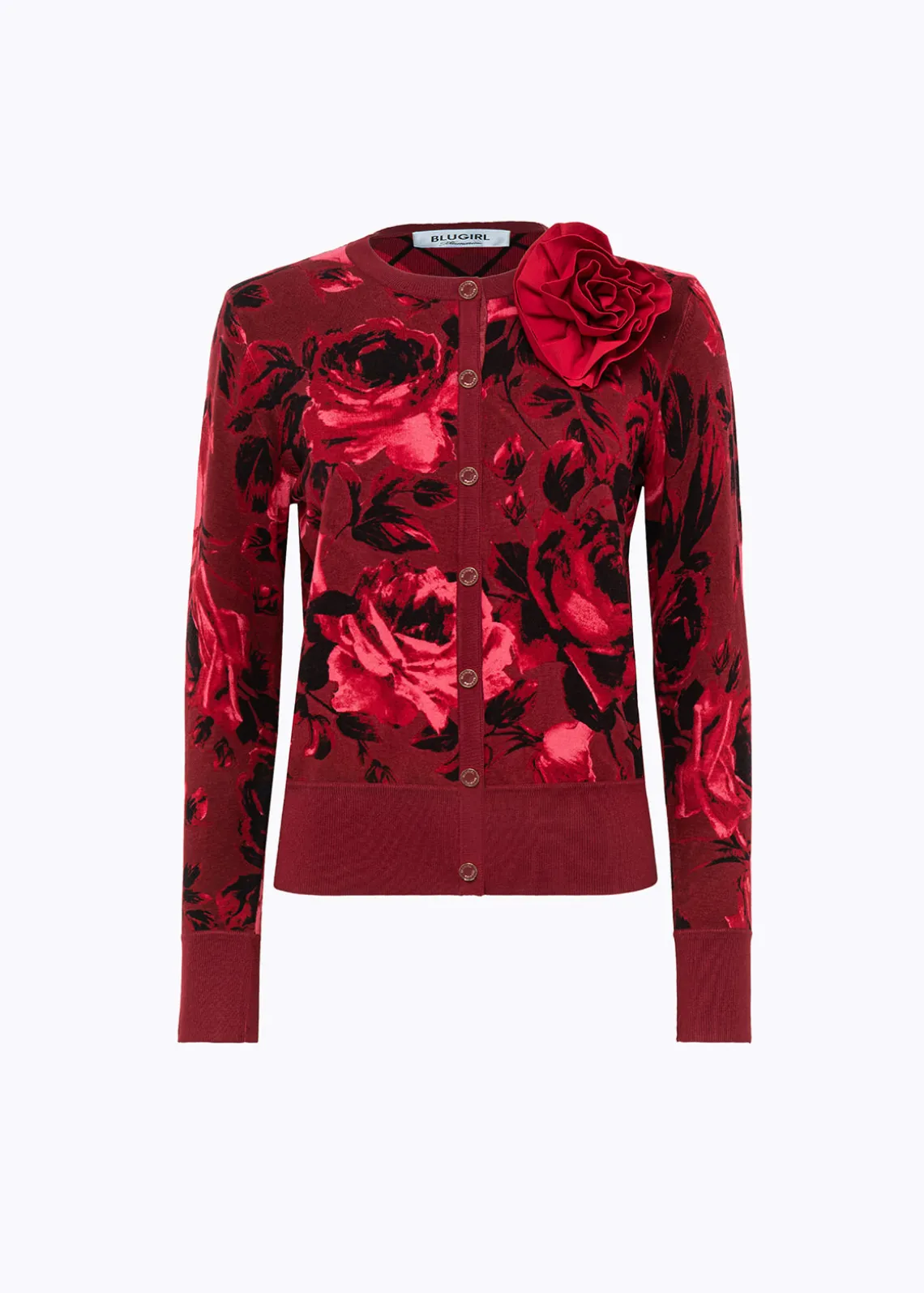 DOUBLE-FACE CARDIGAN WITH BROOCH