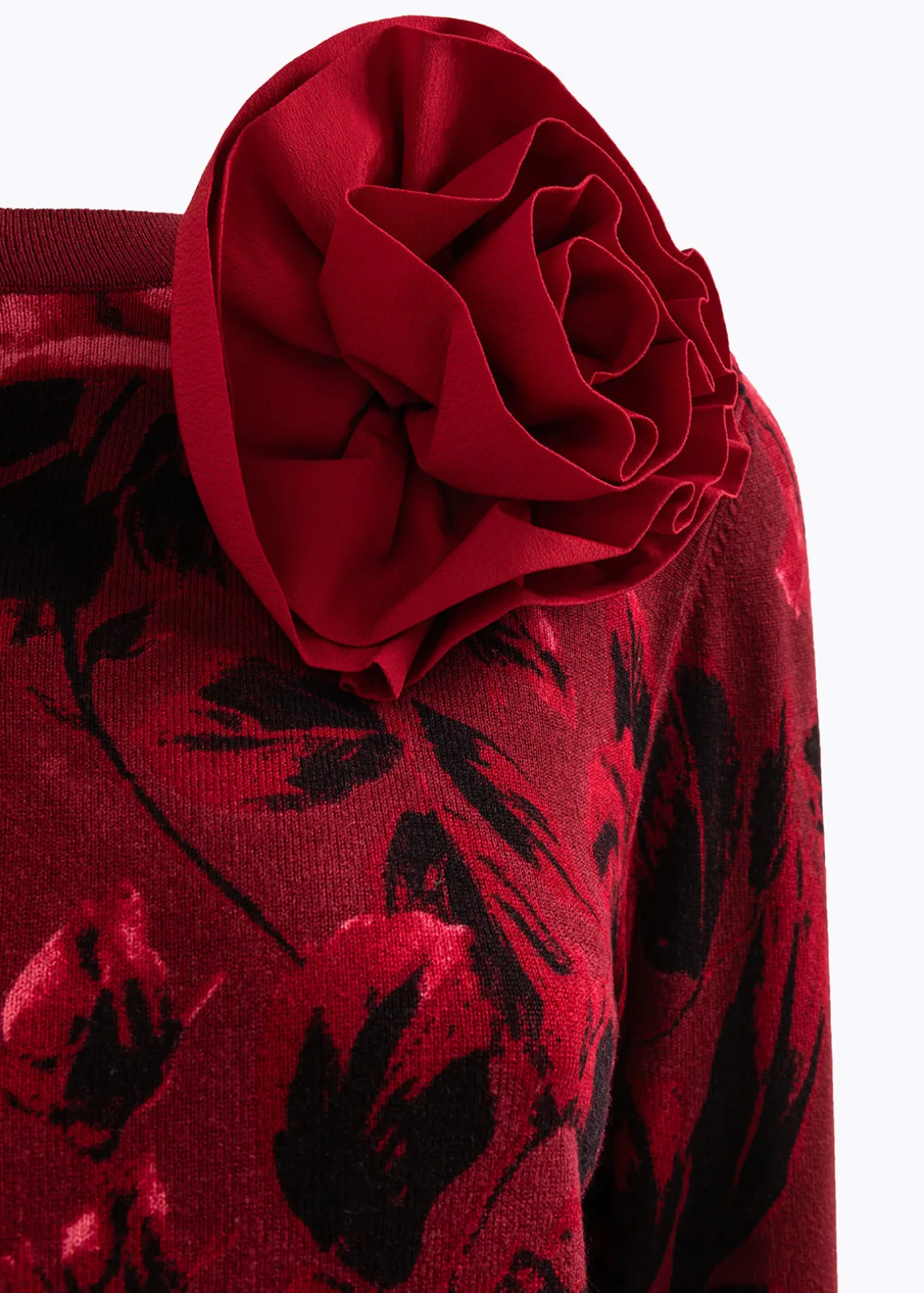 DOUBLE-FACE CARDIGAN WITH BROOCH