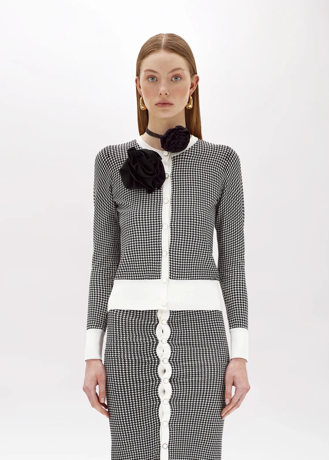DOUBLE-FACE CARDIGAN WITH BROOCH