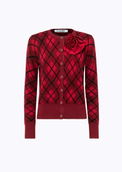DOUBLE-FACE CARDIGAN WITH BROOCH