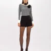 DOUBLE-FACE SWEATER WITH BROOCH
