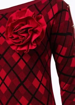 DOUBLE-FACE SWEATER WITH BROOCH