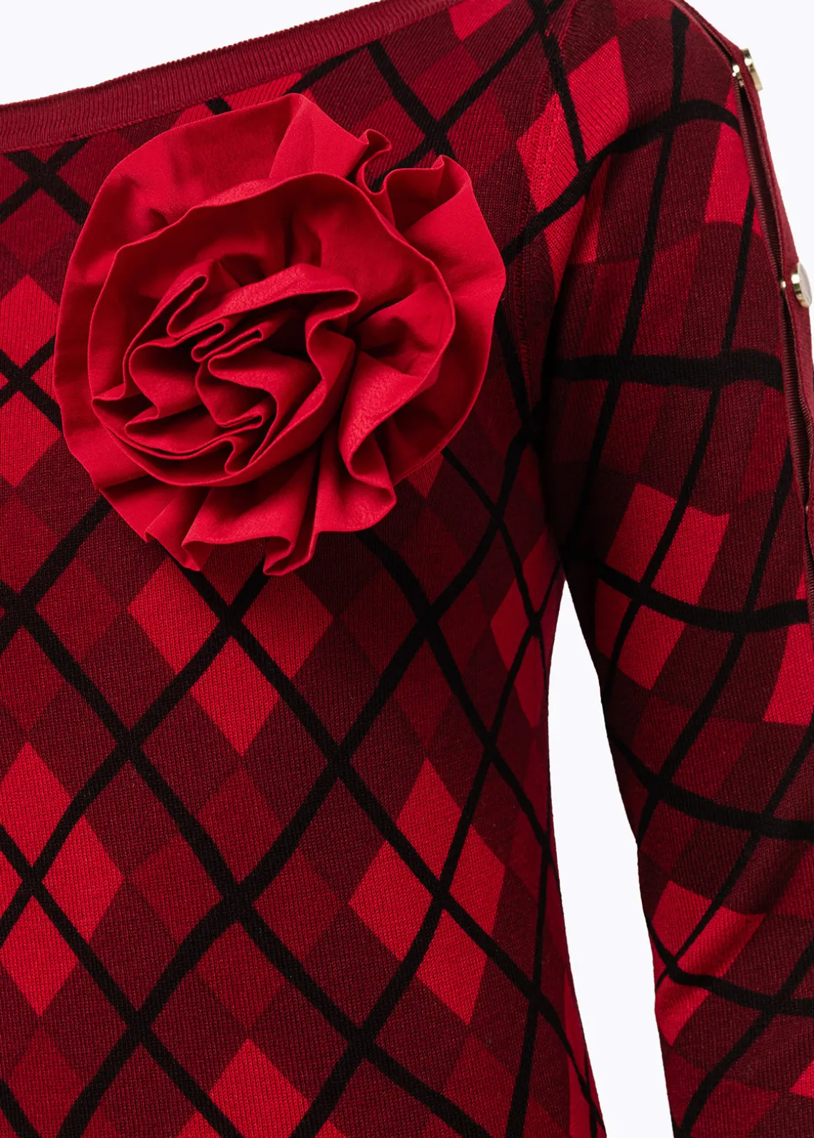DOUBLE-FACE SWEATER WITH BROOCH