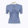 DRAPED SWEATER WITH ATTACHED NECKLACE