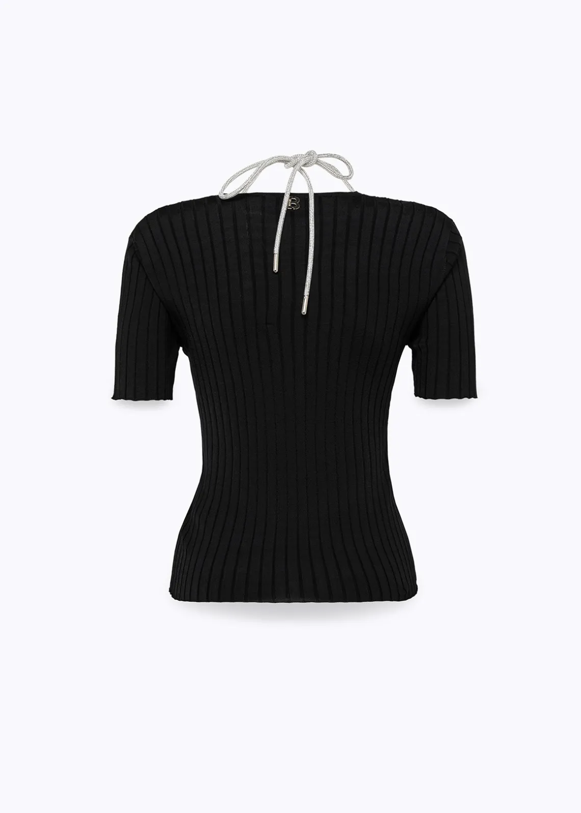 DRAPED SWEATER WITH ATTACHED NECKLACE