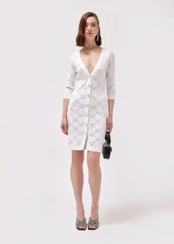 DRESS WITH RHINESTONE MONOGRAM LOGO