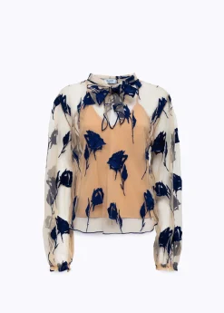 Embroidered tulle Blouse