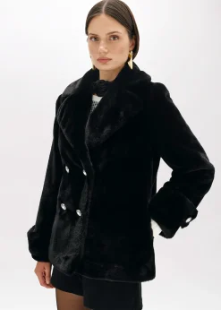 FAUX FUR CROPPED COAT