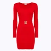 FITTED DRESS WITH BRANDED BELT