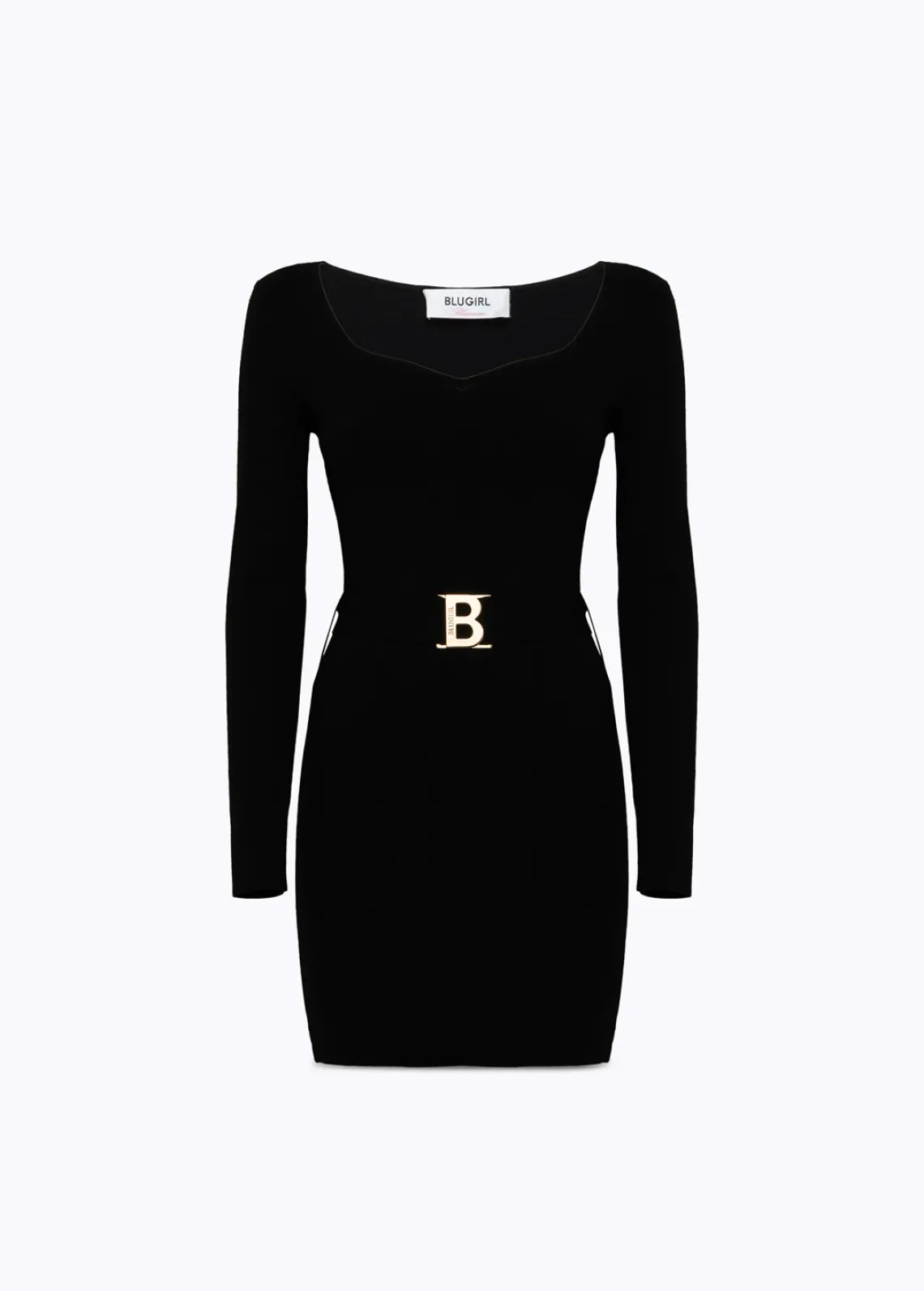 FITTED DRESS WITH BRANDED BELT
