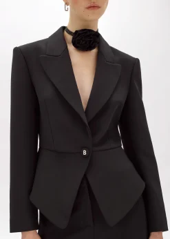 FITTED JACKET IN STRETCH CRÊPE
