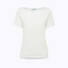 FITTED SWEATER IN VISCOSE WITH EMBROIDERY ROSES