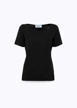 FITTED SWEATER IN VISCOSE WITH EMBROIDERY ROSES