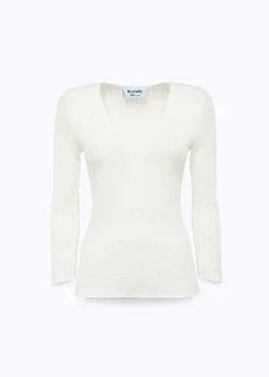 FITTED SWEATER WITH FLORAL PATTERN