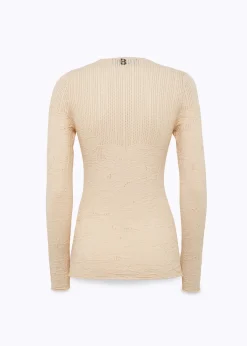 FITTED SWEATER WITH FLORAL PATTERN