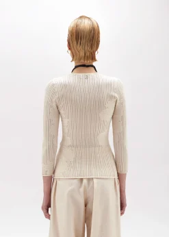 FITTED SWEATER WITH FLORAL PATTERN