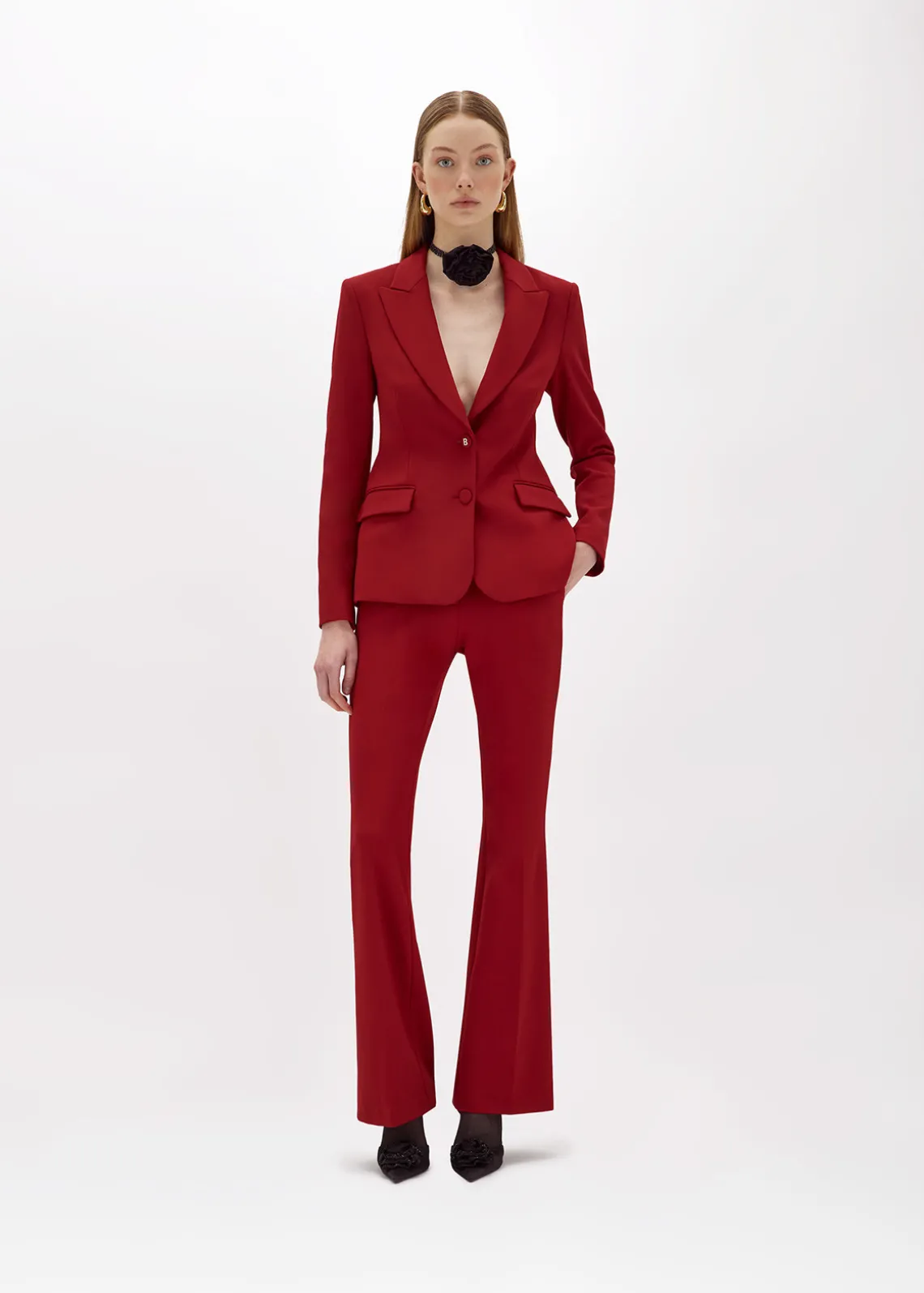 FLARE PANTS IN STRETCH CRÊPE