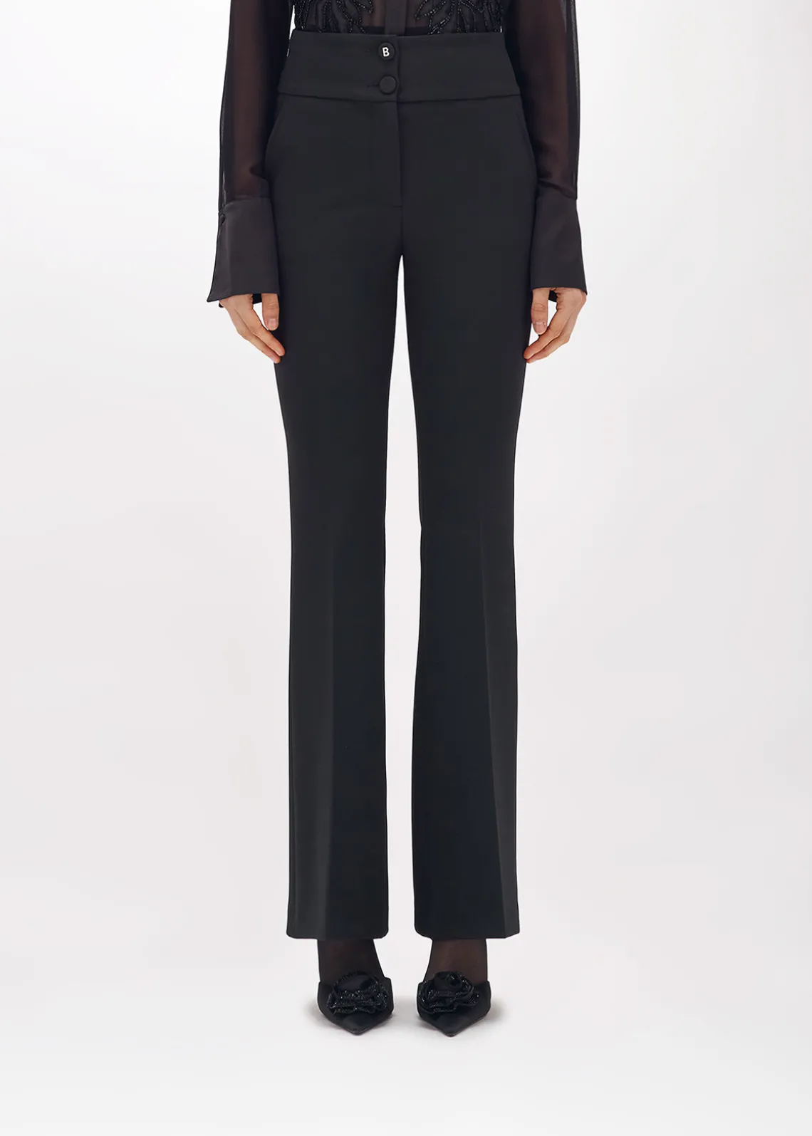 FLARE PANTS IN STRETCH CRÊPE