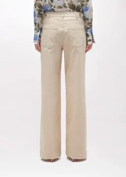 FLARED PANTS IN GABARDINE AND SATIN