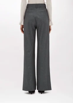 FLARED PANTS IN MÉLANGE FLANNEL