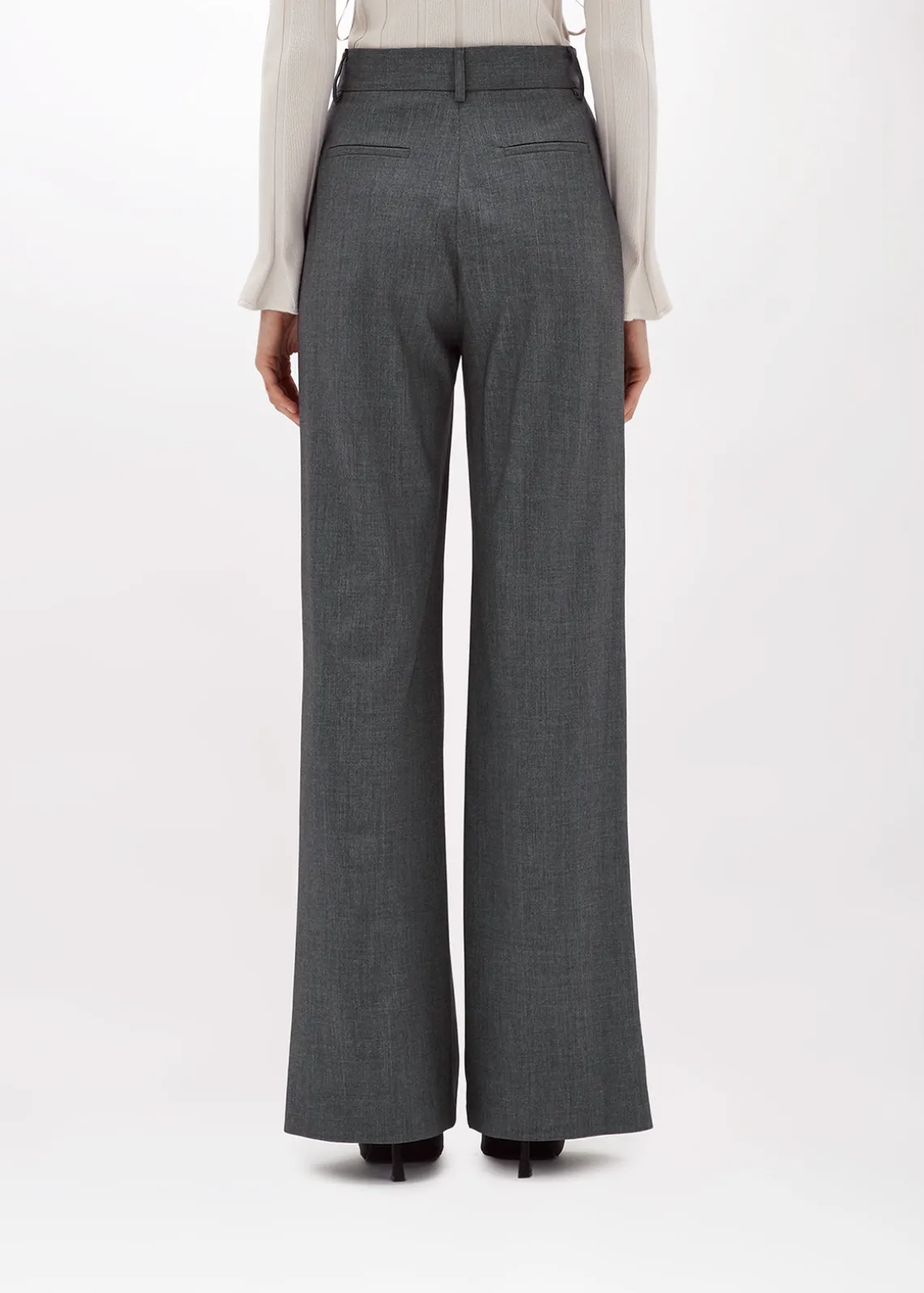 FLARED PANTS IN MÉLANGE FLANNEL