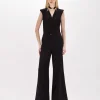 Flared pants in stretch crêpe