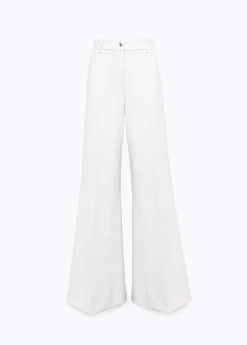 Flared pants in stretch crêpe