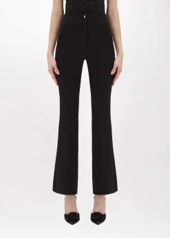 Flared pants in stretch crêpe