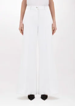 Flared pants in stretch crêpe