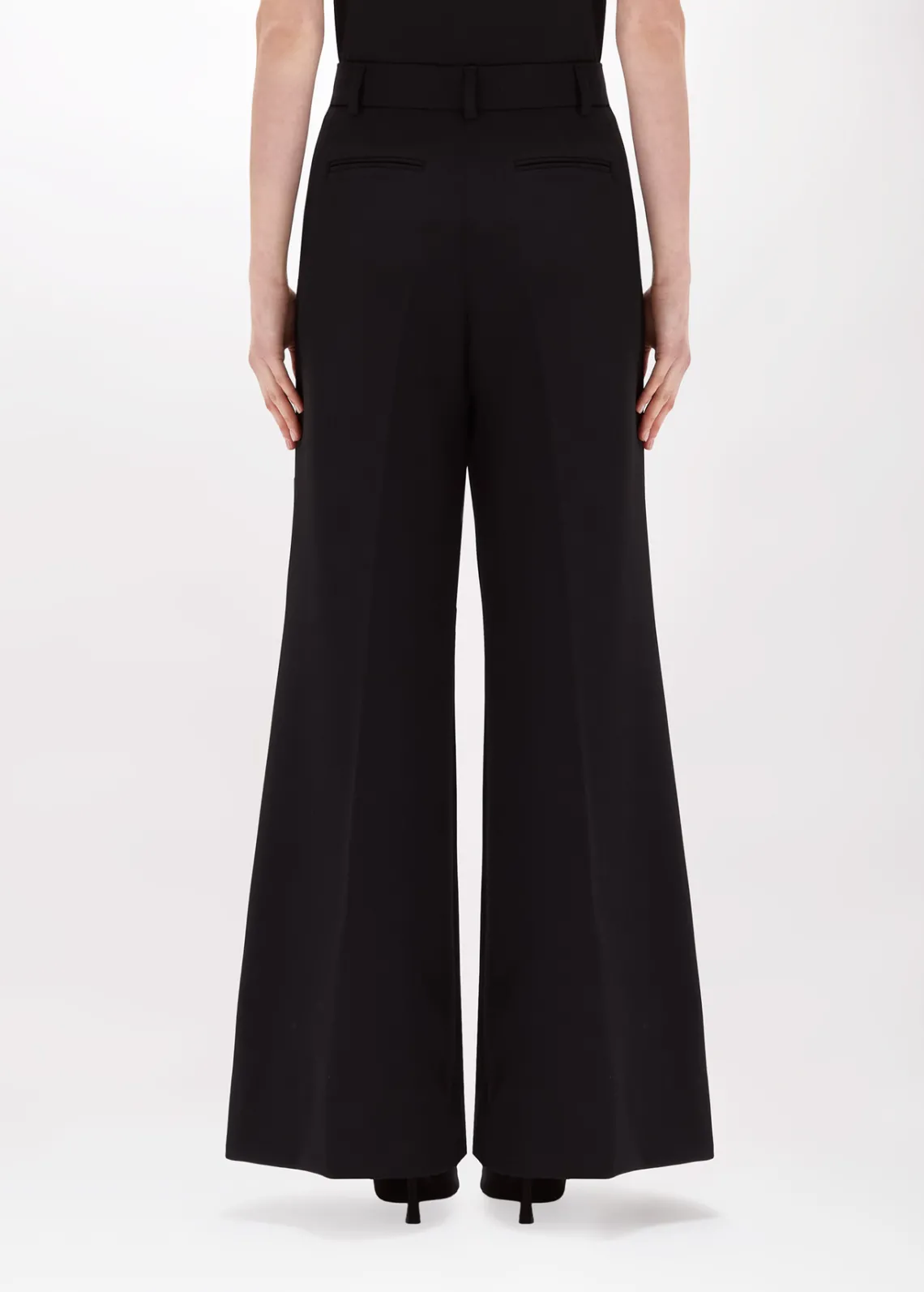 Flared pants in stretch crêpe