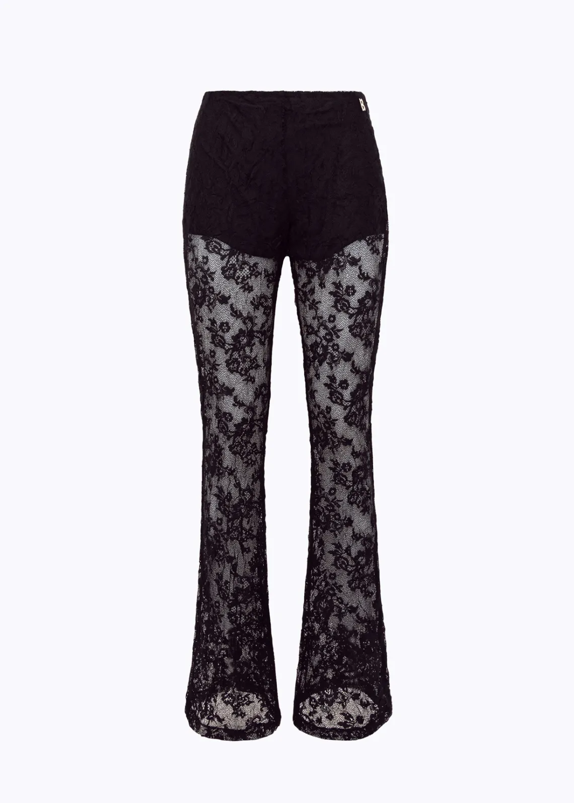 Flared pants in stretch lace