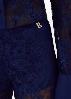 Flared pants in stretch lace
