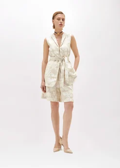 FLORAL JACQUARD BLAZER VEST