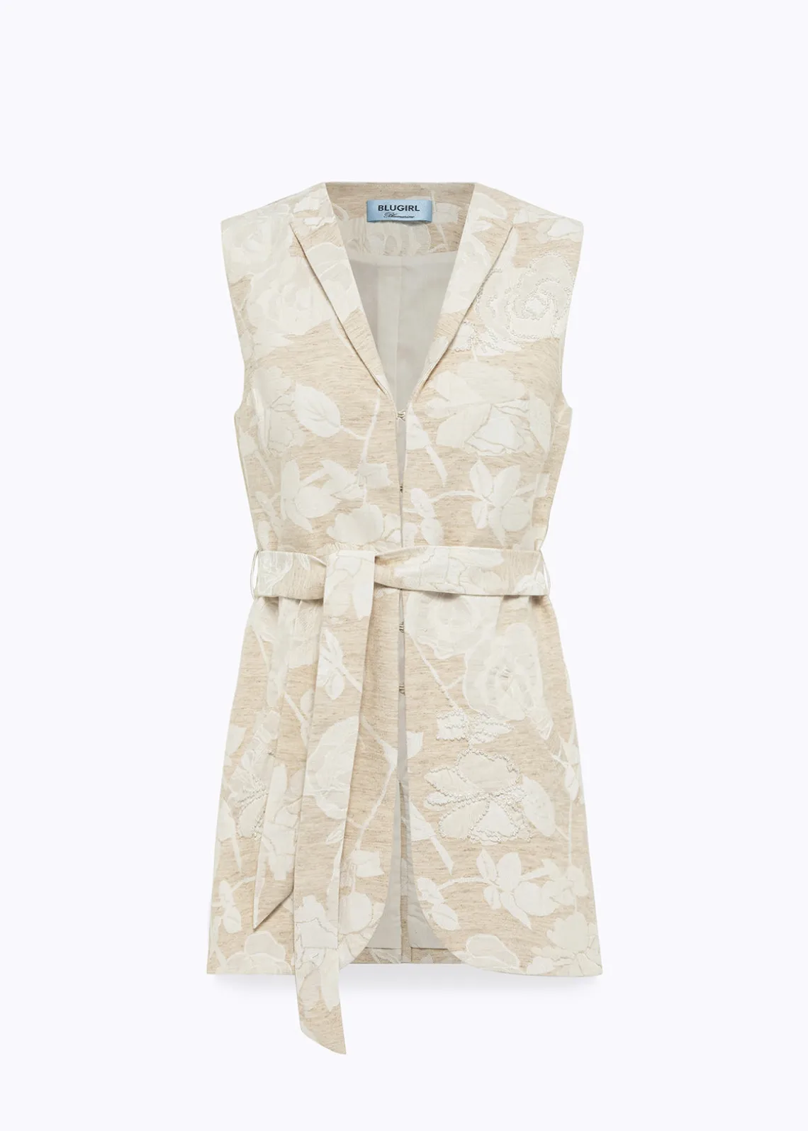 FLORAL JACQUARD BLAZER VEST