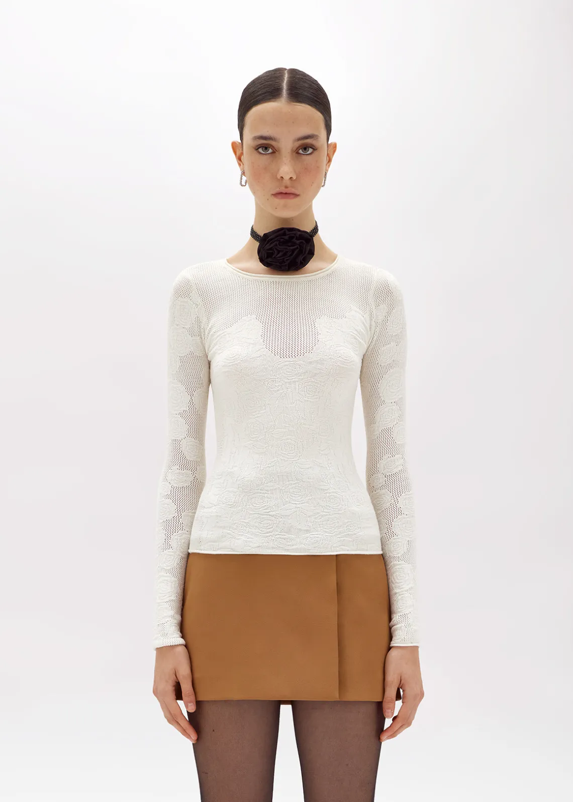 FLORAL LACE STITCH SWEATER