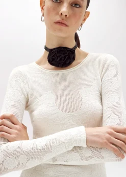 FLORAL LACE STITCH SWEATER