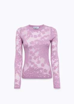 Floral print viscose sweater