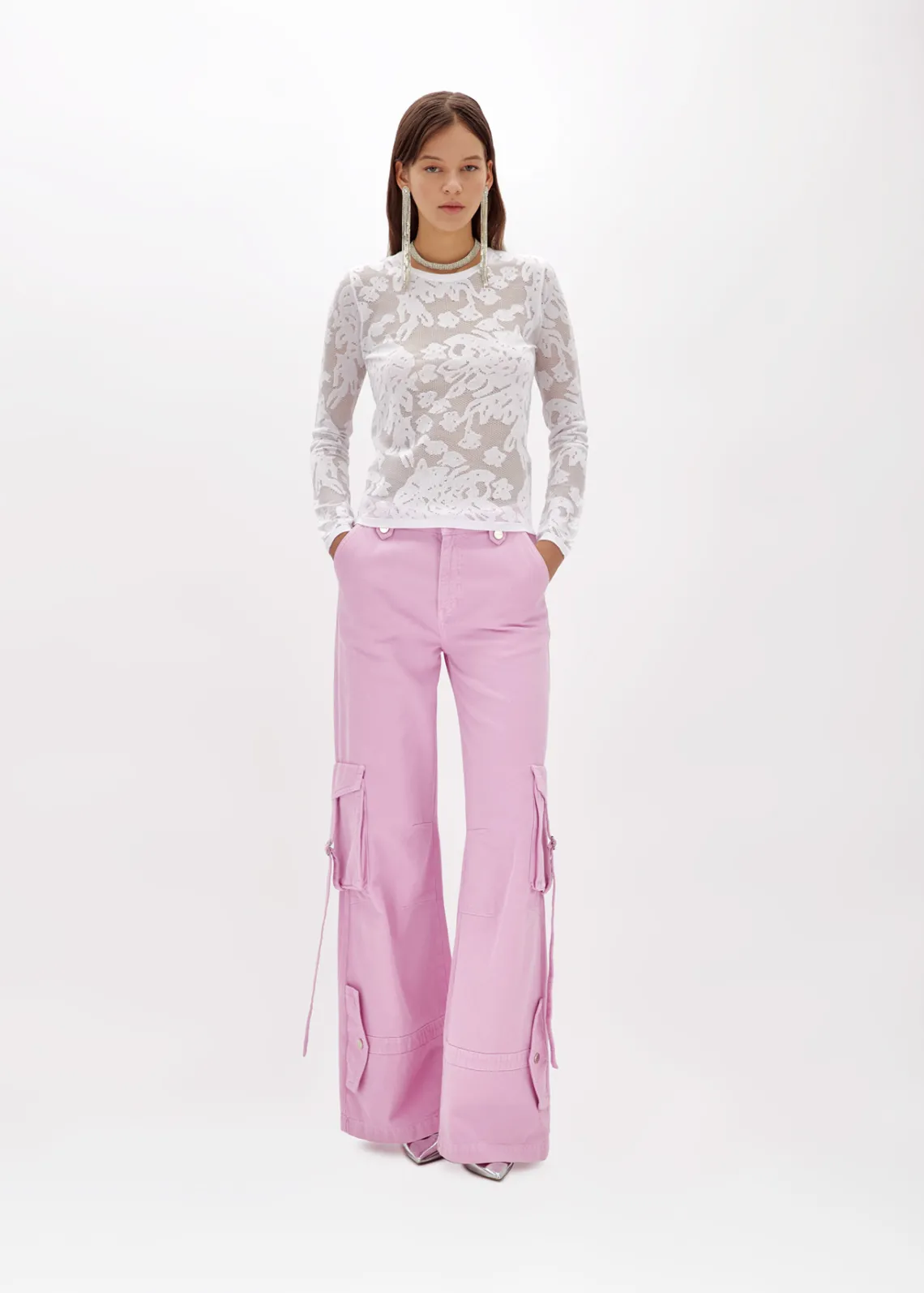 Floral print viscose sweater